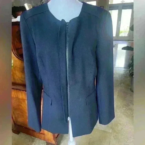 John Meyer Navy jacket long sleeve zipper with snap front 10. Exc condition - Picture 4 of 9